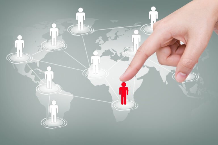 Hand pick red man of Social Network